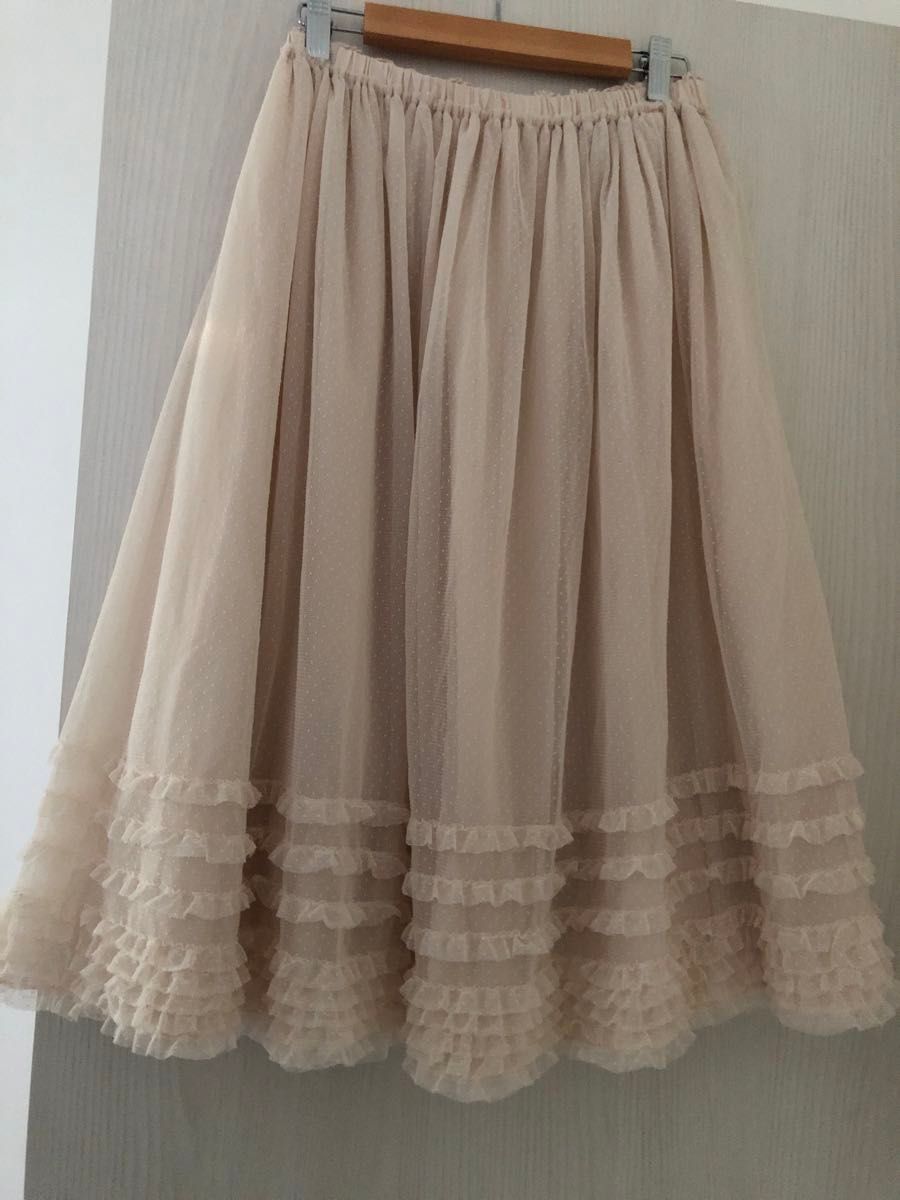 ピンクハウス ドットチュールレース フリルスカート キナリ ペチ ピンクハウス ドットチュールレース フリルスカート キナリ ペチ