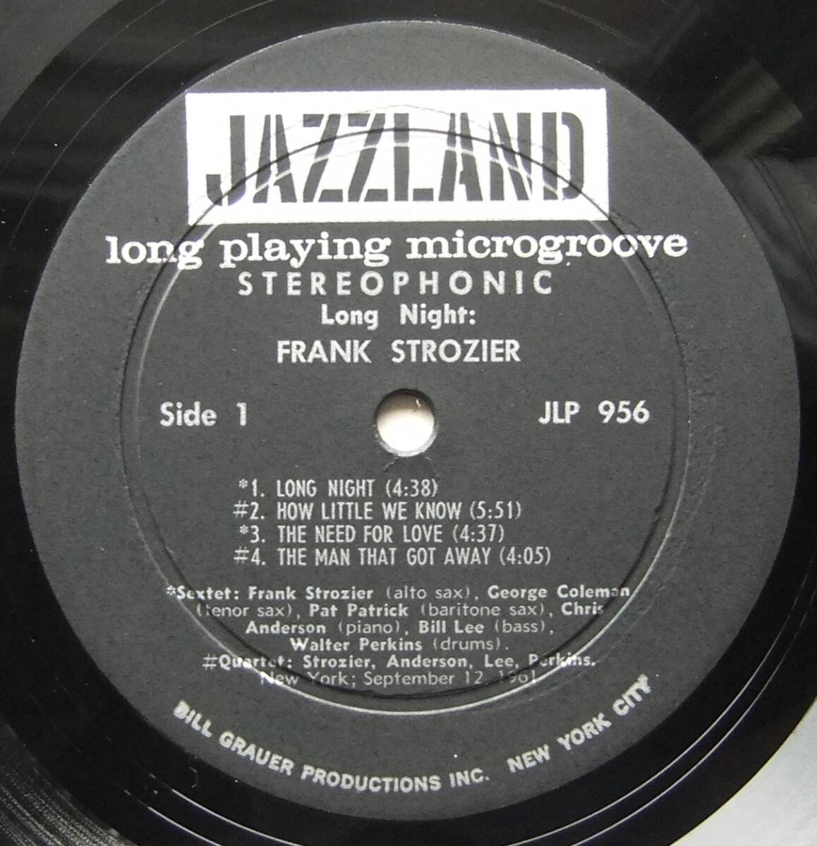 ◆ FRANK STROZIER / Long Night ◆ Jazzland JLP-956 (black:BGP:dg) ◆_画像3