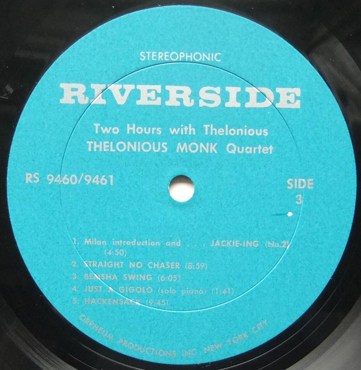◆ Two Hours With THELONIOUS MONK ( 2LP ) ◆ Riverside RS 9460/9461 (Orpheum) ◆_画像7