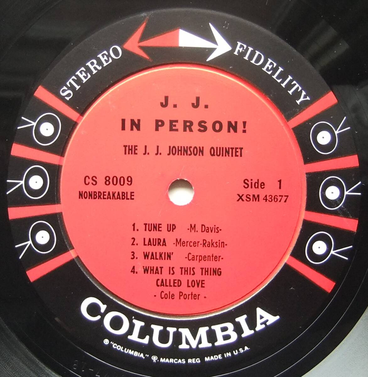 ◆ J.J. JOHNSON Quintet / JJ in Person / TOMMY FLANAGAN - NAT ADDERLY ◆ Columbia CS 8009 (6eye:dg) ◆ W_画像3