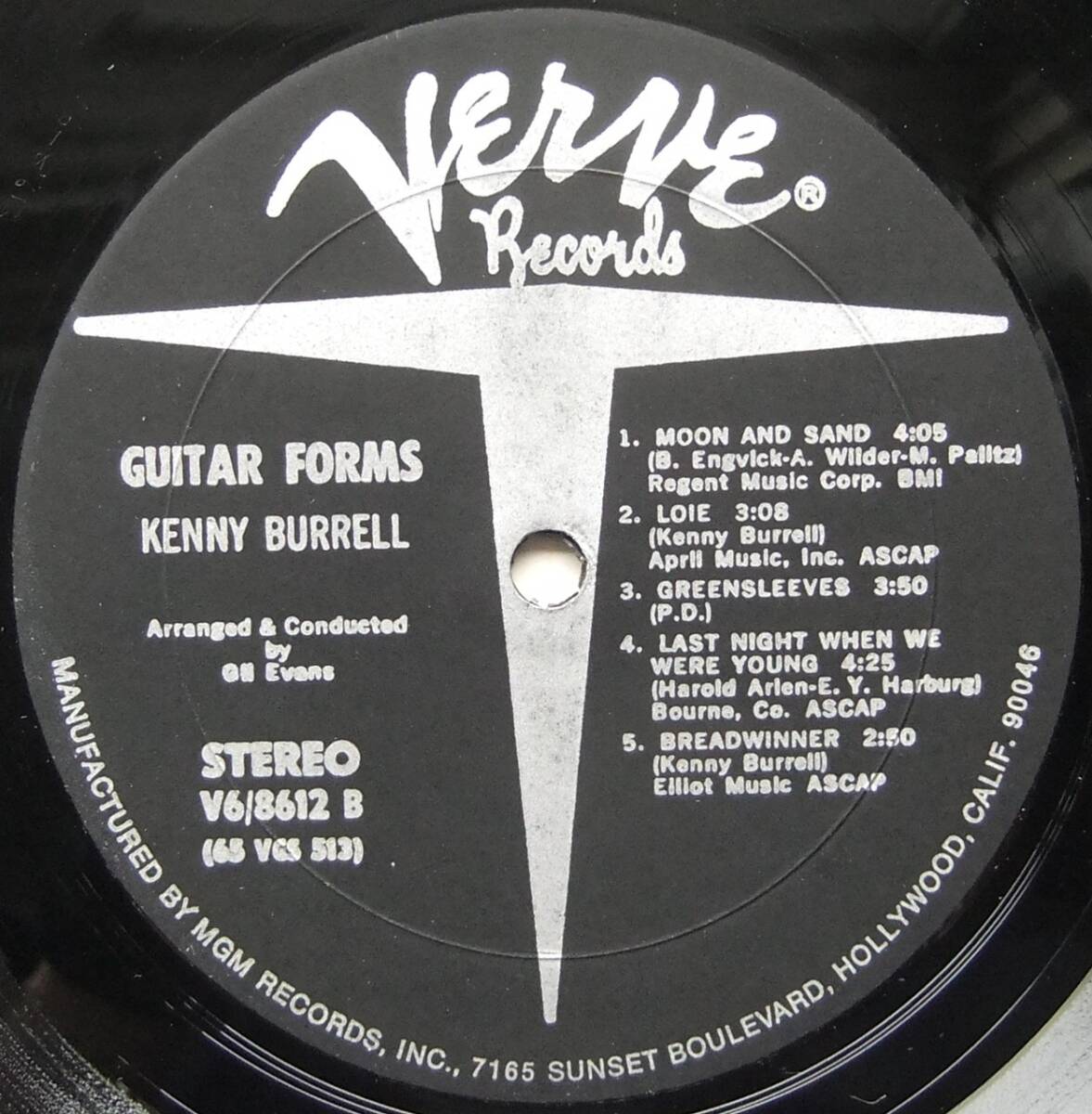 ◆ KENNY BURRELL / Guitar Forms ◆ Verve V6-8612 (MGM:VAN GELDER) ◆ V_画像6