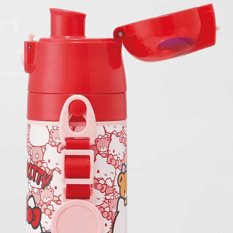 ハローキティ ステンレスボトル 470ml 水筒 保冷 超軽量 ワンプッシュ うしろうしろ 子供 子ども キッズ キャラクター スケーター_画像4