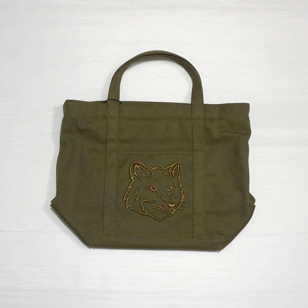 新品・本物 メゾン キツネ MAISON KITSUNE トートバッグ ショルダーバッグ LW05103 WW0107 P384 カーキ_画像1