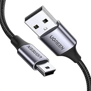 UGREEN USB miniB ケーブル ミニUSB タイプb 充電 USBケーブル 高耐久性 ナイロン編み デジカメ、PS_画像1