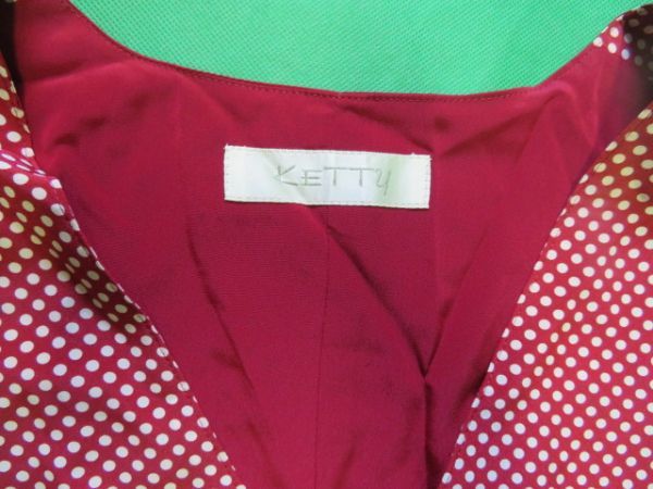 KETTY ケティ 赤いドット柄のベスト ジョーゼット地 フェミニン ロマンチック 姫系 日本製 メンズ仕立て　F_画像9