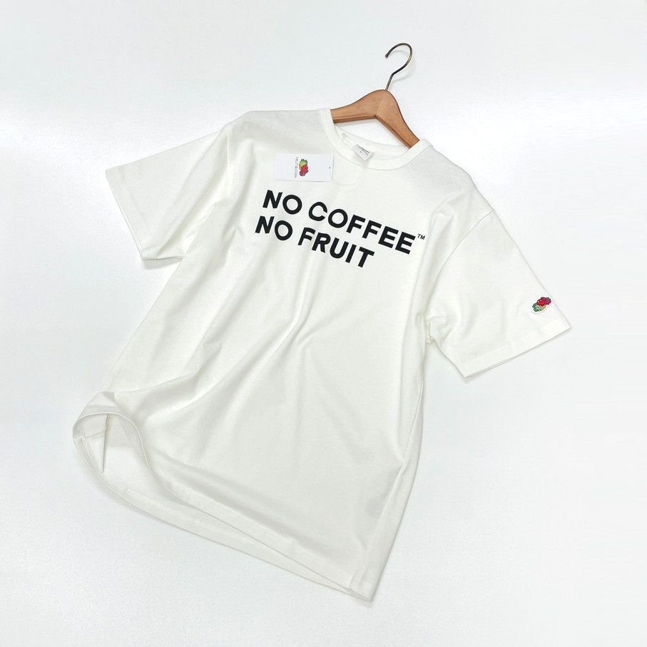 未使用品 /M/ NO COFFEE×FRUIT OF THE LOOM ホワイト 半袖Tシャツ ロゴ コラボ タグ メンズ レディース フルーツオブザルームノーコーヒー_画像2