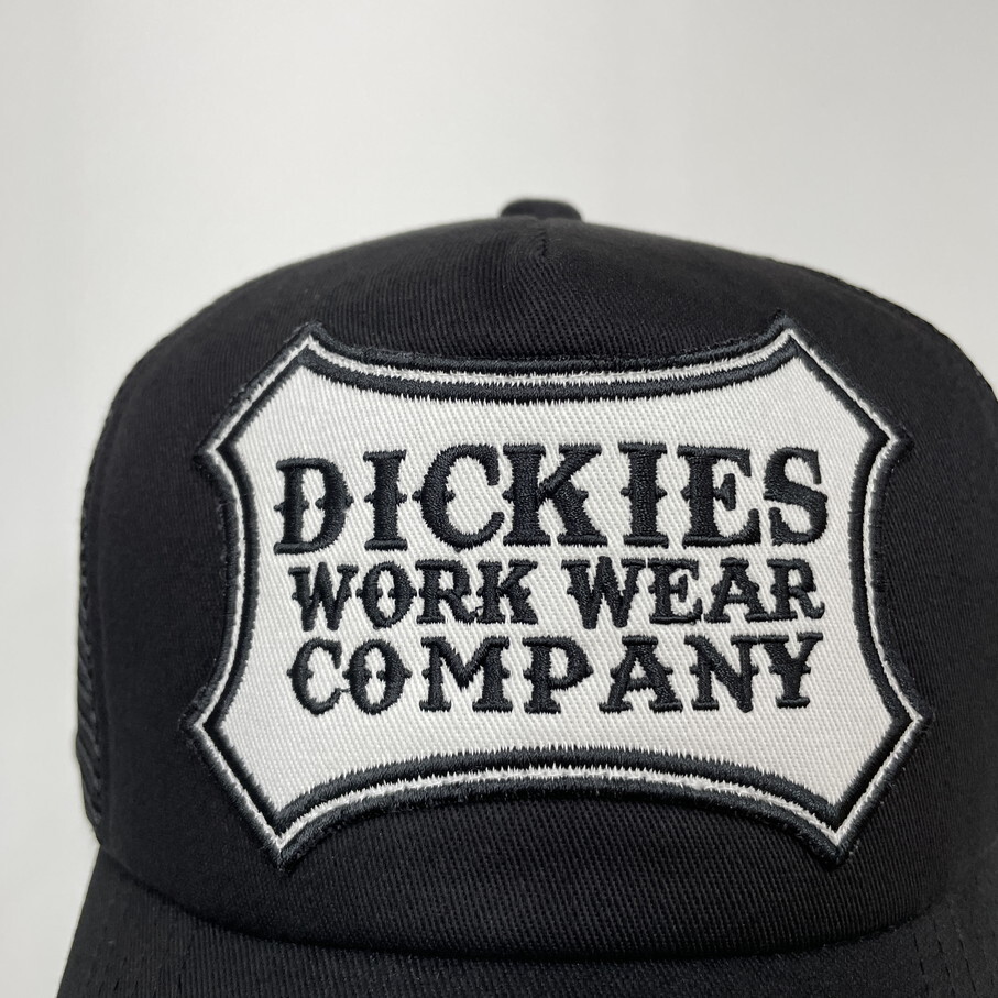 未使用品 Dickies ブラック メッシュキャップ メンズレディースカジュアルアメカジアウトドアゴルフジム ロゴ刺繍黒 ワッペン ディッキーズ_画像4