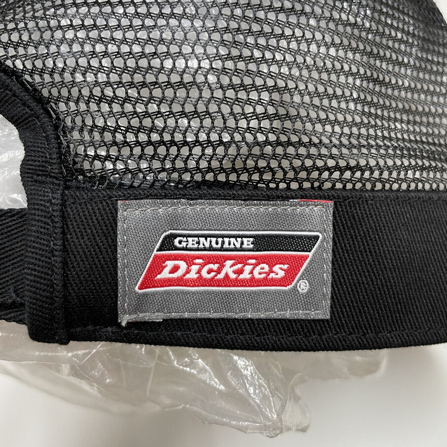 未使用品 Dickies ブラック メッシュワークキャップ メンズレディース カジュアル アウトドアキャンプゴルフ タグ ロゴ刺繍黒 ディッキーズ