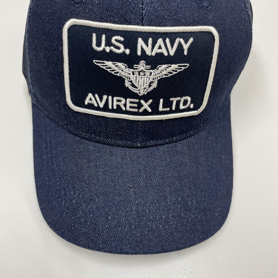 AVIREX ネイビー メッシュキャップ 刺繍メンズ ミリタリーワッペン カジュアル アウトドア キャンプ U.S NAVY アビレックス アヴィレックス_画像3