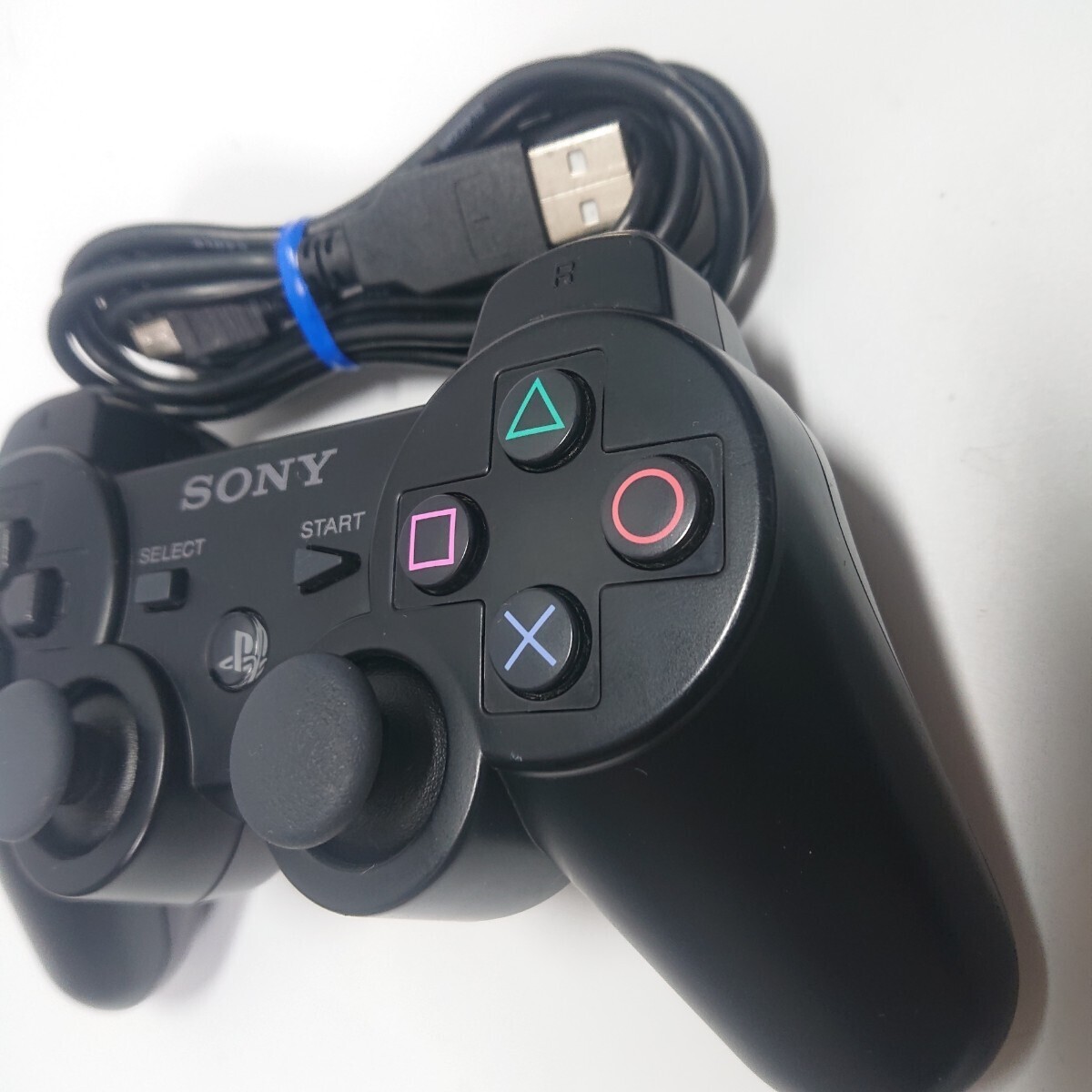 【清掃済み】PS3 純正 コントローラー DUALSHOCK3 SONY デュアルショック3 USBケーブル ブラックの画像3