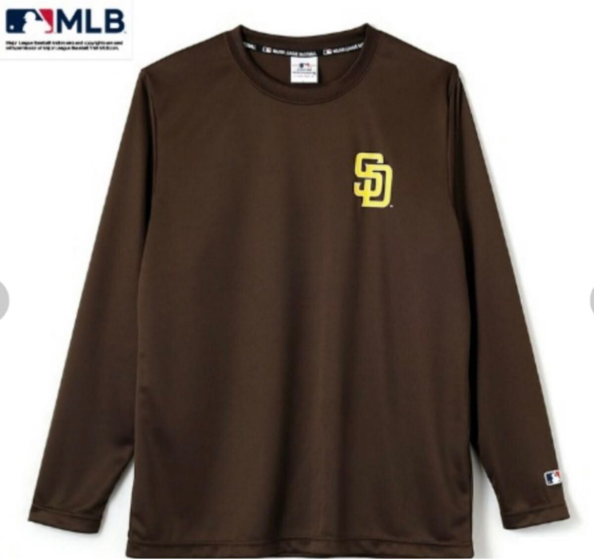 MLB サンディエゴ・パドレス 長袖 Tシャツ ロンT メッシュ 速乾 ブラウン Lサイズ ダルビッシュ有 松井裕樹