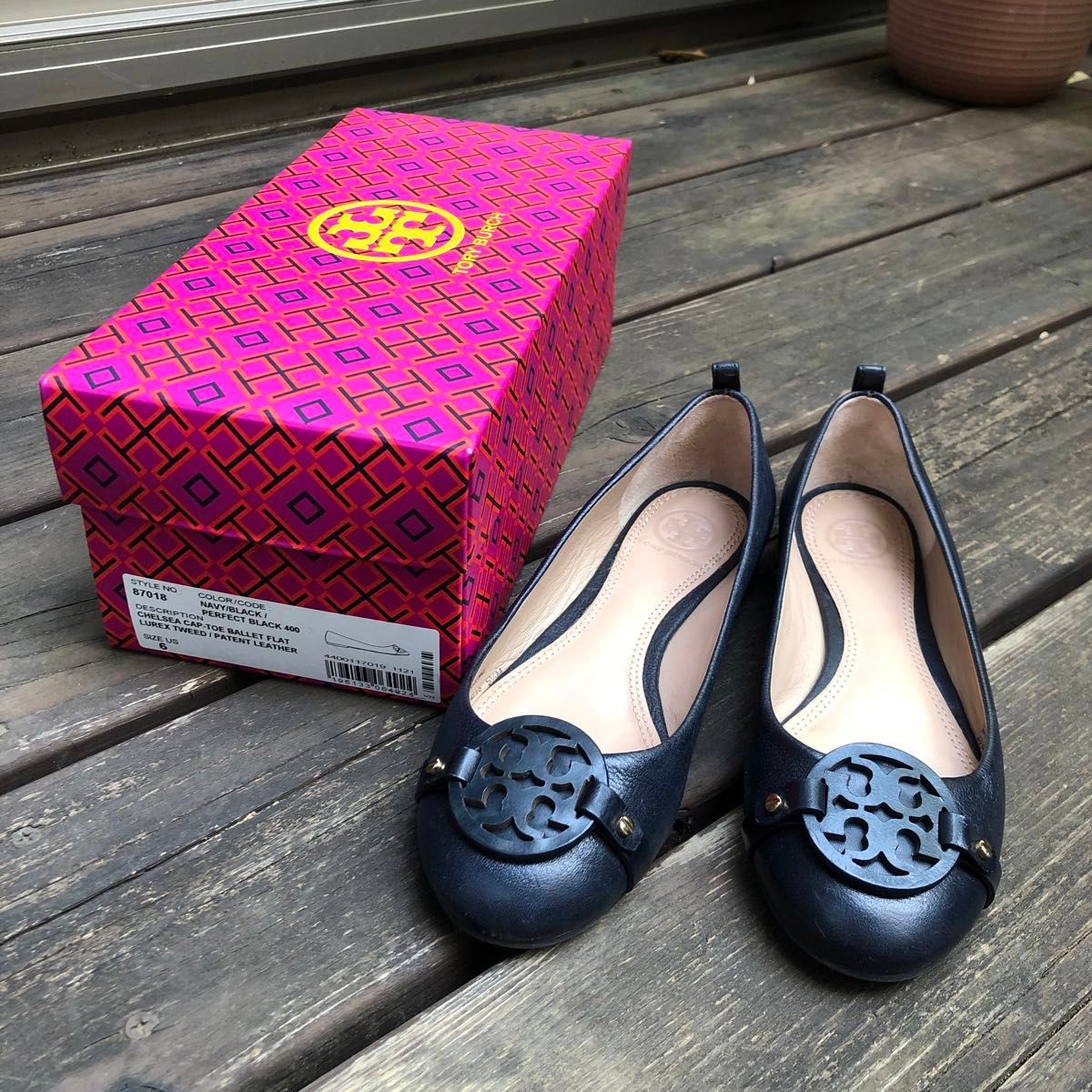 Tory Burch Chelsy cap-toe ballet flat トリバーチ　バレーフラット　23cm