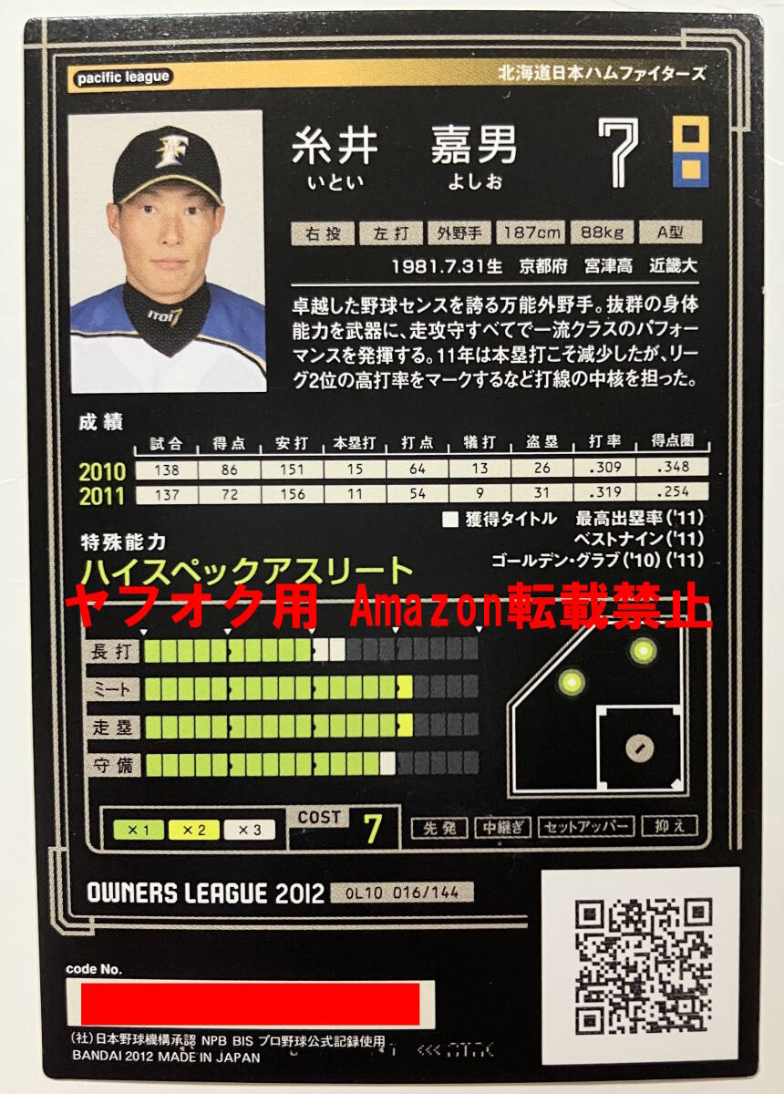 糸井 嘉男 オーナーズリーグ OL10 ST 日本ハム ファイターズ_画像2