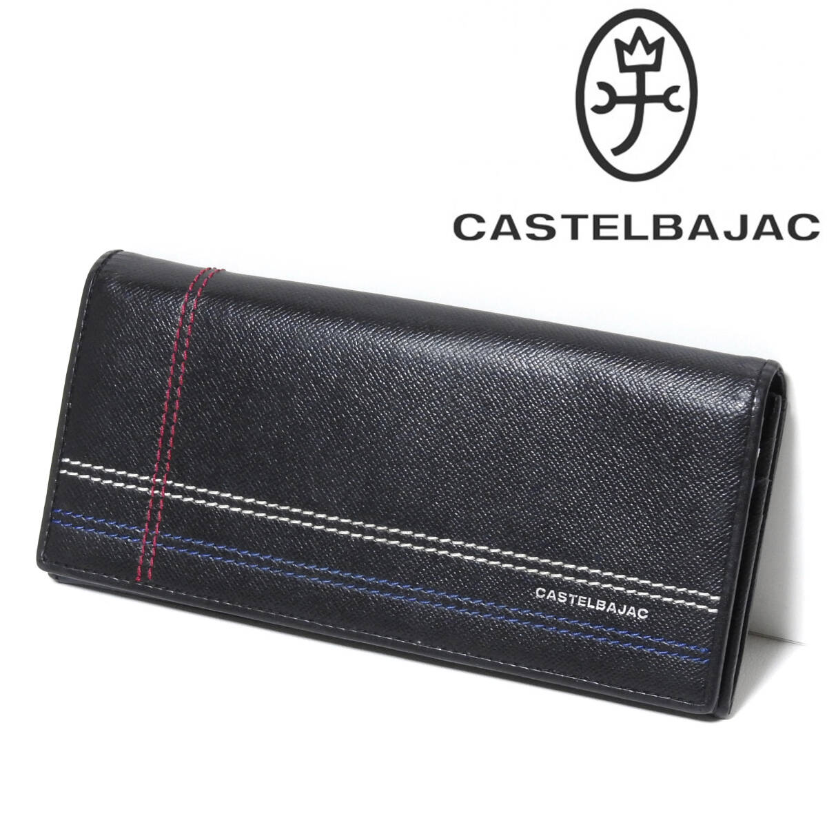 ■CASTELBAJAC■ほぼ未使用 カステルバジャック 本革二つ折長財布 ブラック■_画像1