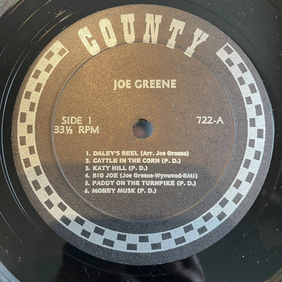 【US盤Org.黒銀レーベル】 Joe Greene Joe Greene's Fiddle Album (1969) County Records 722 Bluegrass_画像3