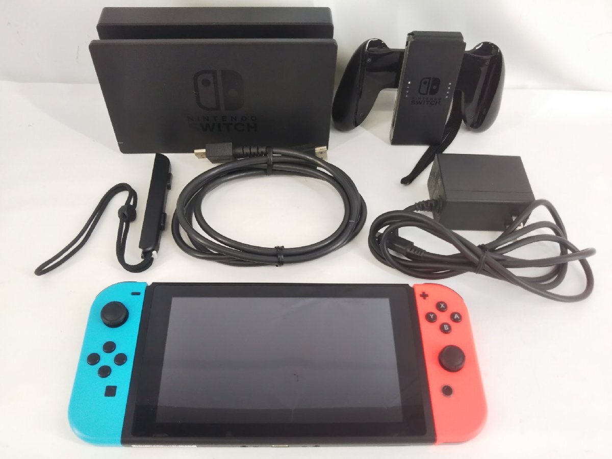 任天堂 Nintendo Switch 本体 初期型 ネオン Joy-Conストラップ1本欠品 初期化済 動作OK_画像4