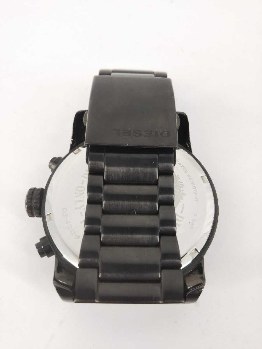 DIESEL ディーゼル DZ-4207 クロノグラフ SS ブラック文字盤 クオーツ メンズ腕時計_画像5
