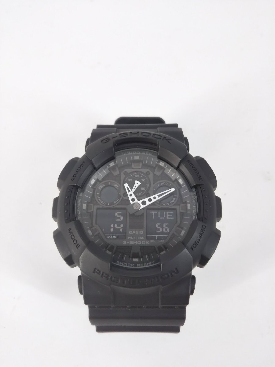 CASIO カシオ G-SHOCK ジーショック 腕時計 GA-100 クオーツ アナデジ ラウンド ブラック 樹脂ベルト ウォッチ_画像1