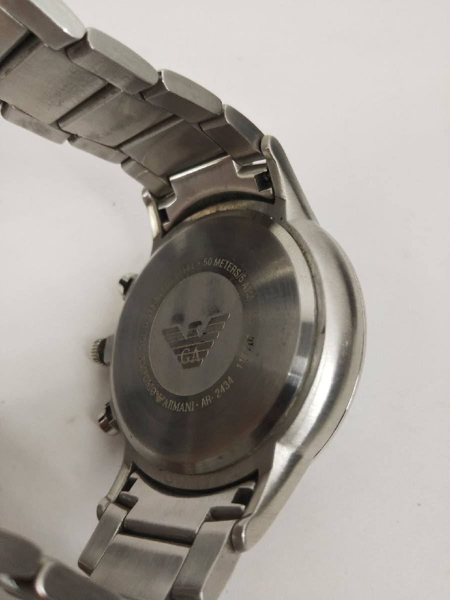 エンポリオアルマーニ クロノグラフ クォーツ 腕時計 ブラック文字盤 AR-2434 メンズ 稼働品 付属品有 EMPORIO ARMANI_画像7