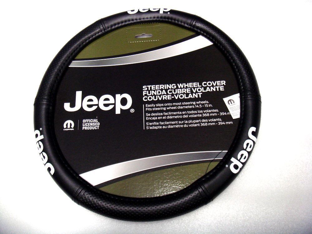 送料無料 (沖縄・離島除く) 　ジープ　(Jeep) ロゴ ハンドルカバー (ステアリングカバー) ラングラー　チェロキー　コンパス_画像1