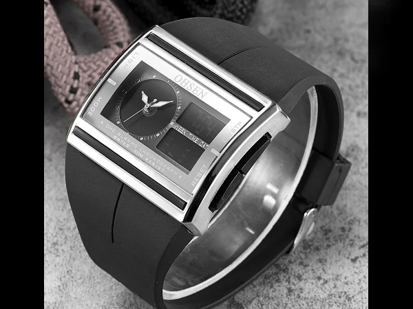 3-7◎新品◎デジタル腕時計(OSEN) 最新モデル g-shock コラボ クォーツ g-steel 美しすぎるデザイン ビンテージ_画像4