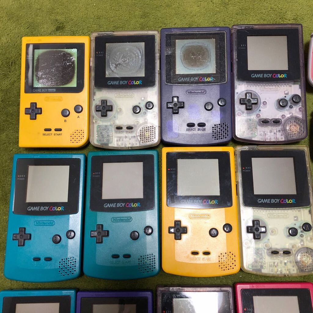 GBC/GBA/GBP/GAMEBOY ADVANCE COLOR pocket/ゲームボーイ アドバンス カラー ポケット 本体／まとめ ジャンク 22台_画像3