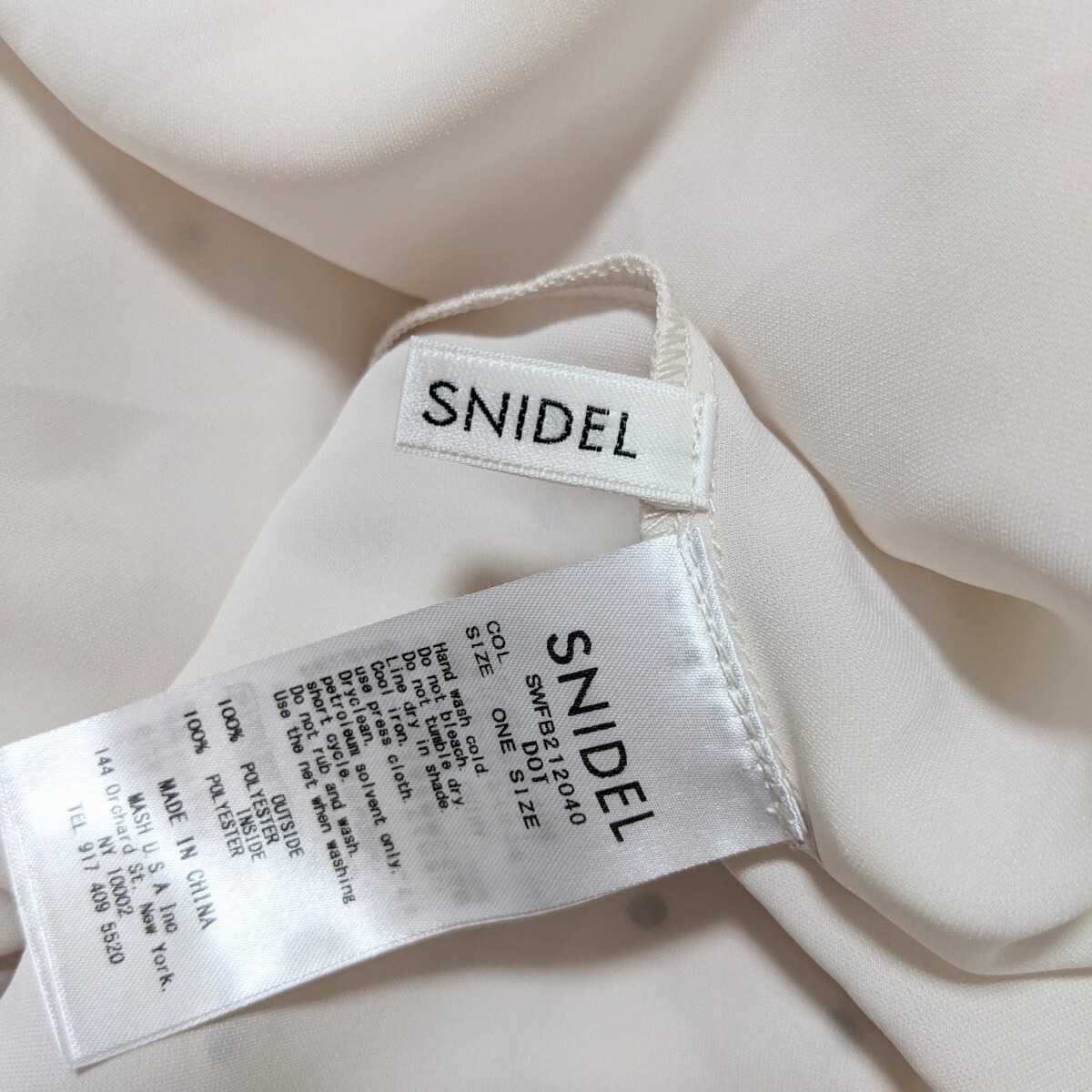 ☆PE31 SNIDEL スナイデル レディース ワンサイズ S M 半袖 カットソー プルオーバー オフホワイト ピンク トッド 薄手 シフォン_画像5