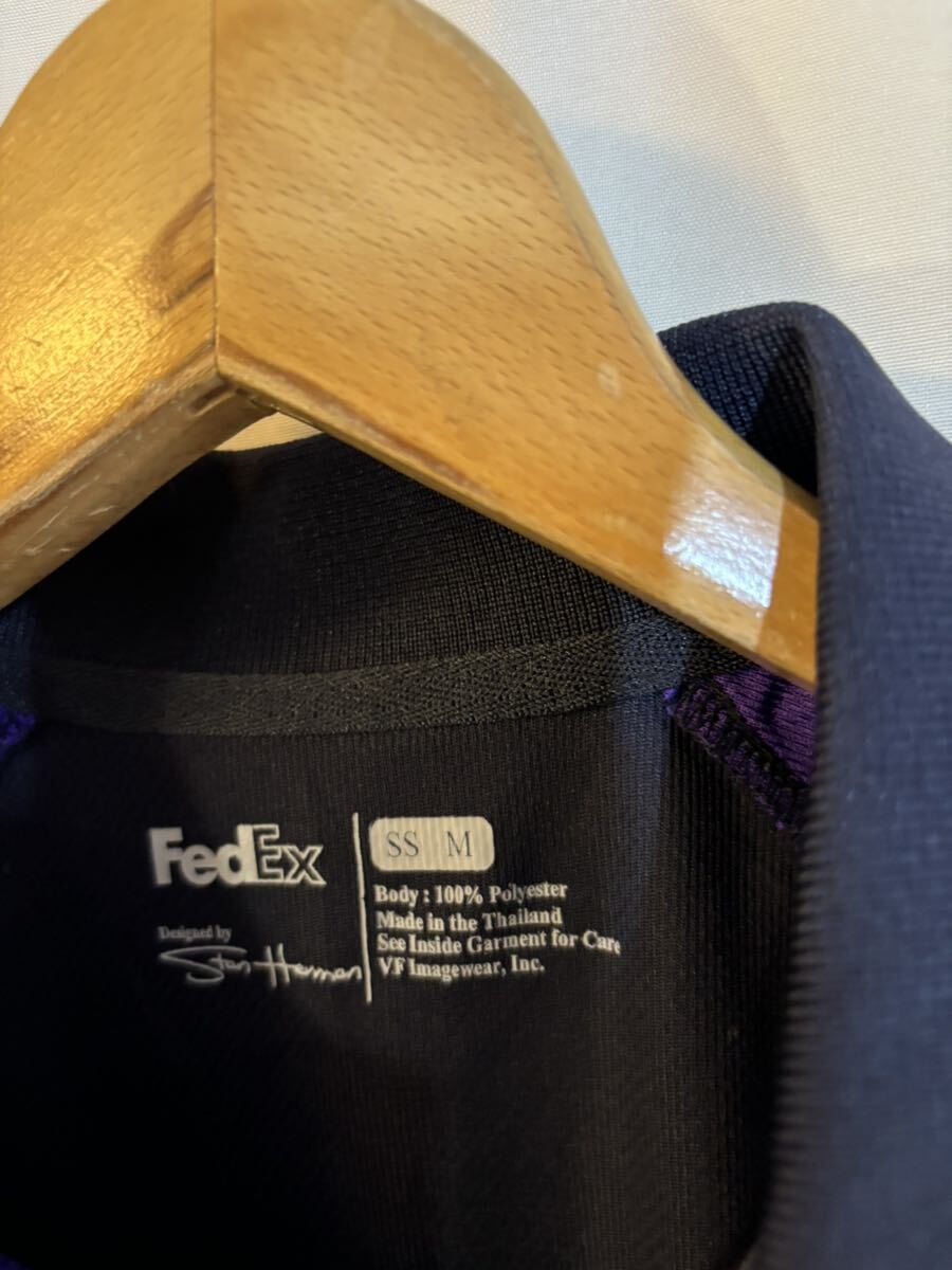 ワークシャツ　半袖ポロシャツ FedEx フェデックス　サイズＭ　ストレッチ　使用感無し　アメリカ古着　1円スタート_画像2