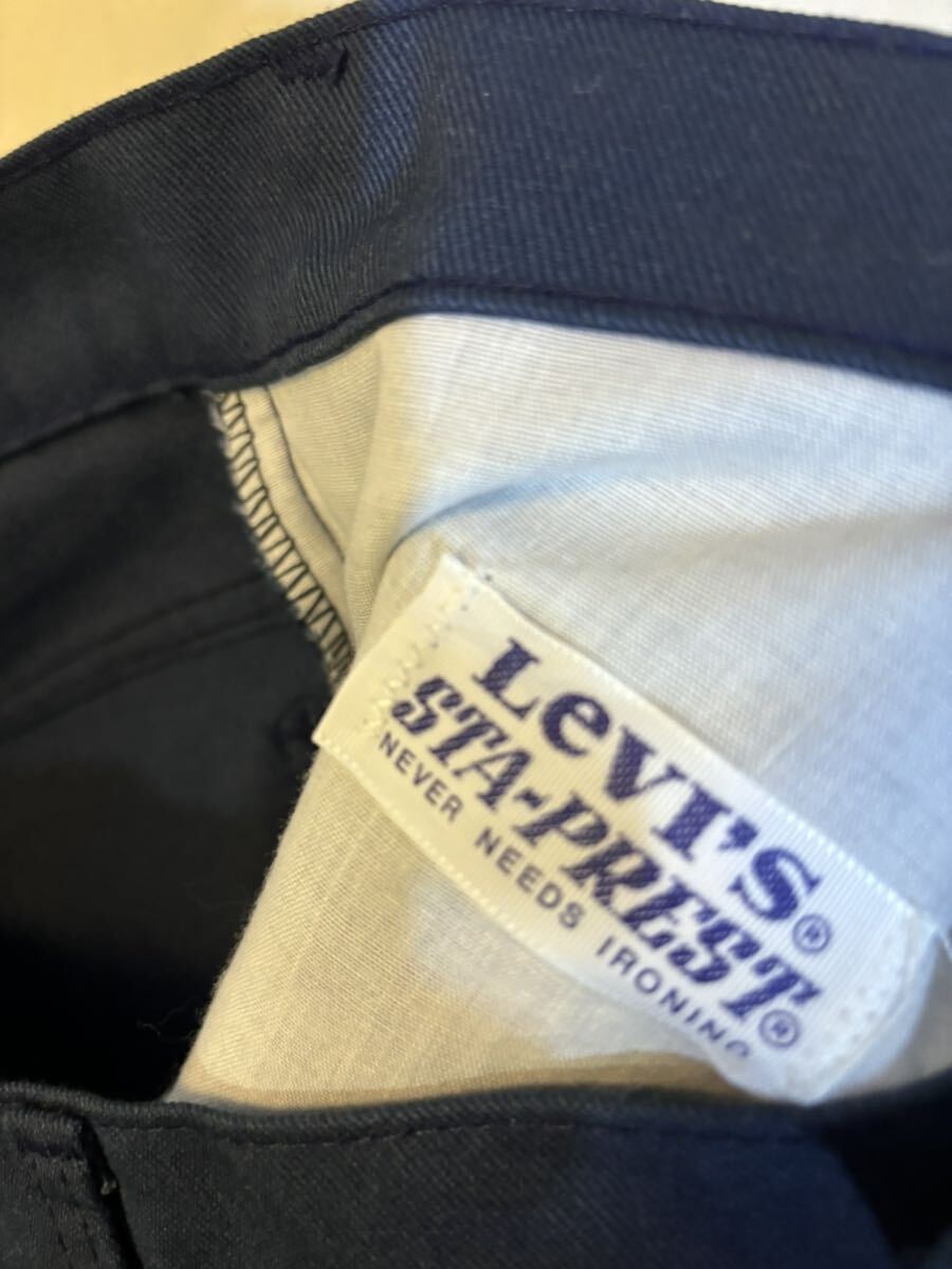 スラックス パンツ　スタプレ　リーバイス　42インチ ビンテージ 42タロン　紺系　STA-PREST LEVI'S ビックサイズ　1円スタート　_画像6