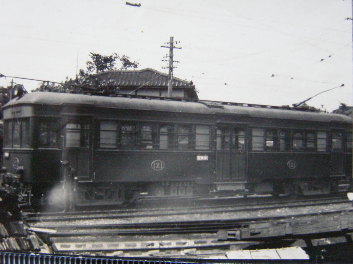 (J53)114 photograph old photograph train railroad railroad photograph Shizuoka Shizuoka railroad 121 number tram 