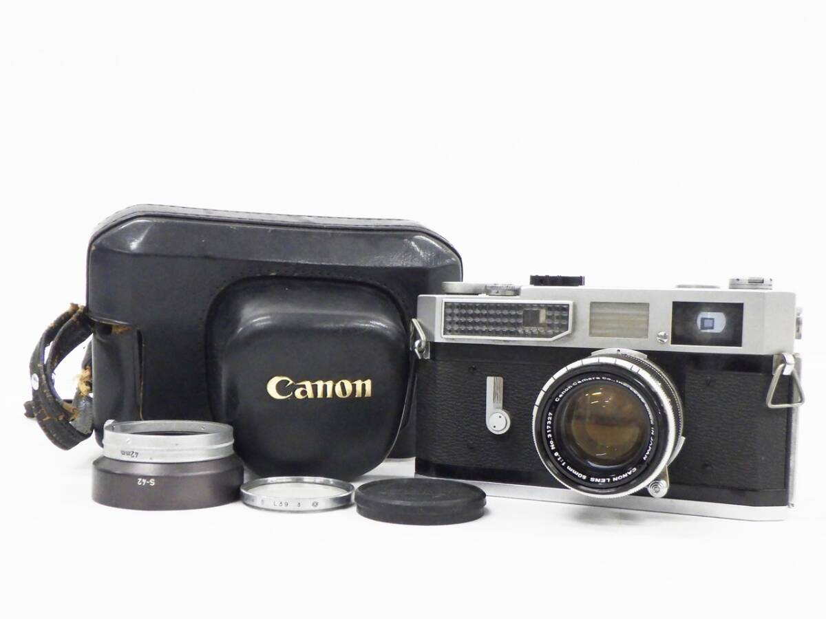 01 07-595808-20 [Y] Canon キャノン MODEL 7 フィルムカメラ レンジファインダー レンズ 50mm 1:1.8 札07_画像1