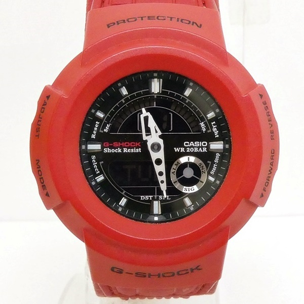 16 82-595116-10 [Y] カシオ CASIO G-SHOCK AW-582B メンズ クォーツ 腕時計 赤 レッド系 アナデジ 鹿82_画像1