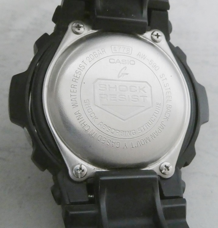 02 67-594633-01 [Y] CASIO カシオ G-SHOCK SHOCK RESIST 4778 AW-590 クオーツ デジアナ メンズ 腕時計 旭67の画像4