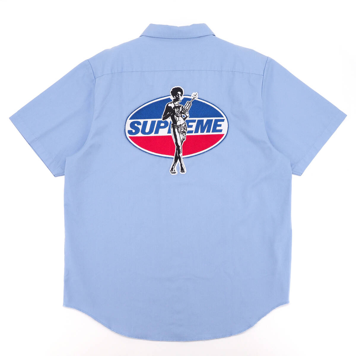 Supreme/HYSTERIC GLAMOUR S/S Work Shirt　青XL　シュプリーム/ヒステリックグラマー ショートスリーブ ワーク シャツ　　2017FW　_画像1