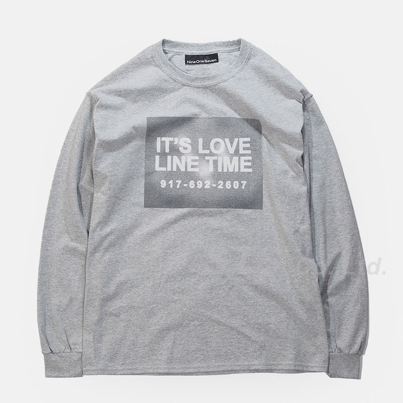 Nine One Seven - Love Line Long Sleeve T-Shirt　灰色S　ナイン ワン セブン - ラブ ライン ロング スリーブ ティーシャツ　2016FW_画像1