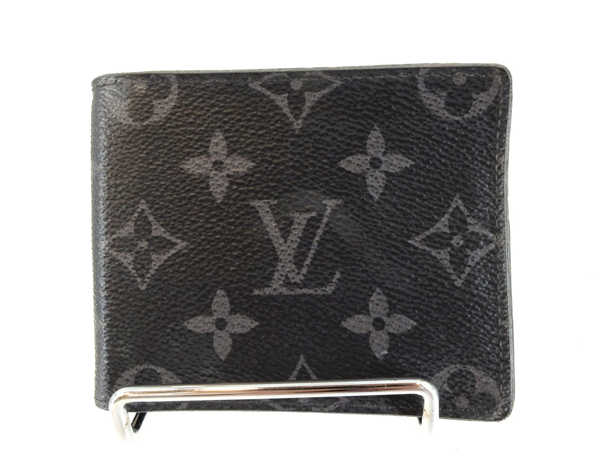 1円スタート 【LOUIS VUITTON ルイヴィトン】 ポルトフォイユパンス モノグラムエクリプス 二つ折りカードケース 札入れ Ｍ62480 財布_画像1