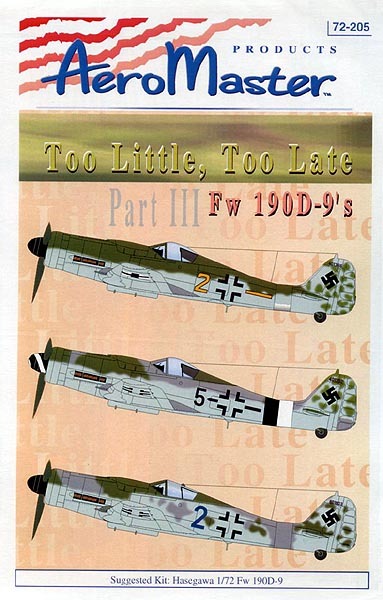 * поставка со склада обвес тормозные колодки переводная картинка 72-205 1/72 Focke-Wulf Fw-190D-9 часть 3