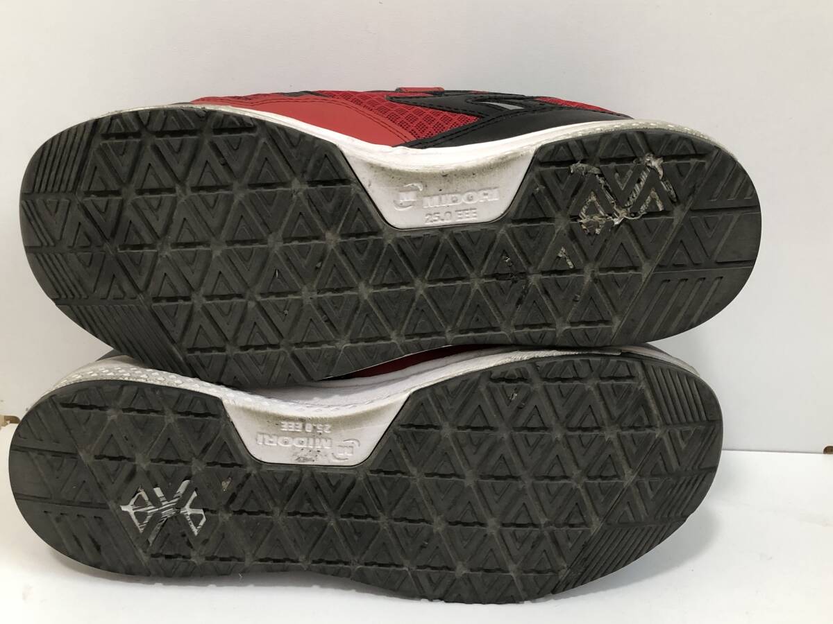 ３１０４３　ミドリ安全　 ＭＩＤＯＲＩ　安全靴 作業靴 JSAA A種 衝撃吸収　耐滑性 レッド　赤　２５ｃｍ　３E　　宅急便_画像7