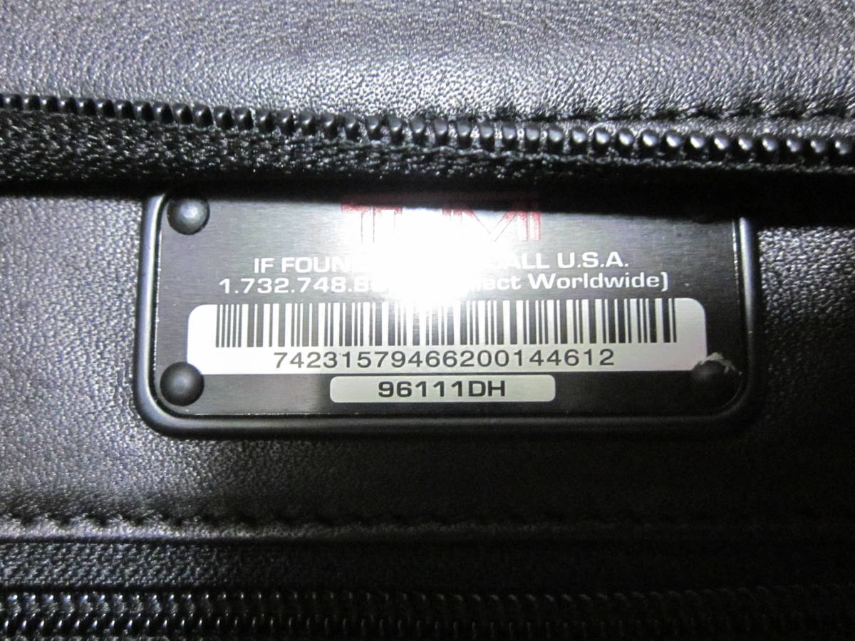 美品 TUMI トゥミ 96111 DH ALPHA スリム・ラージ・スクリーン・レザー・ポートフォリオ・ブリーフ 書類かばん ブラック 黒