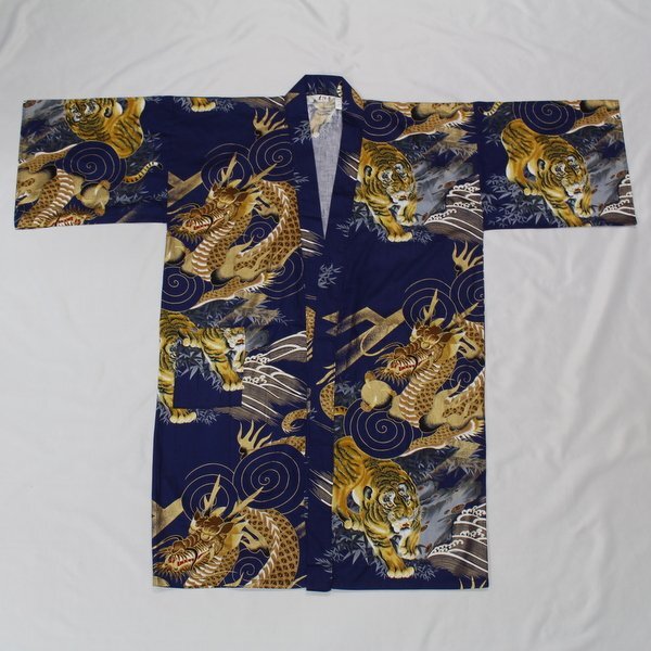  kimono day peace *1,000 jpy ~[ made in Japan ] man and woman use .... length ../. heaven / is ...(F size × navy blue color series ×. pattern, dragon pattern )ggd138[P]