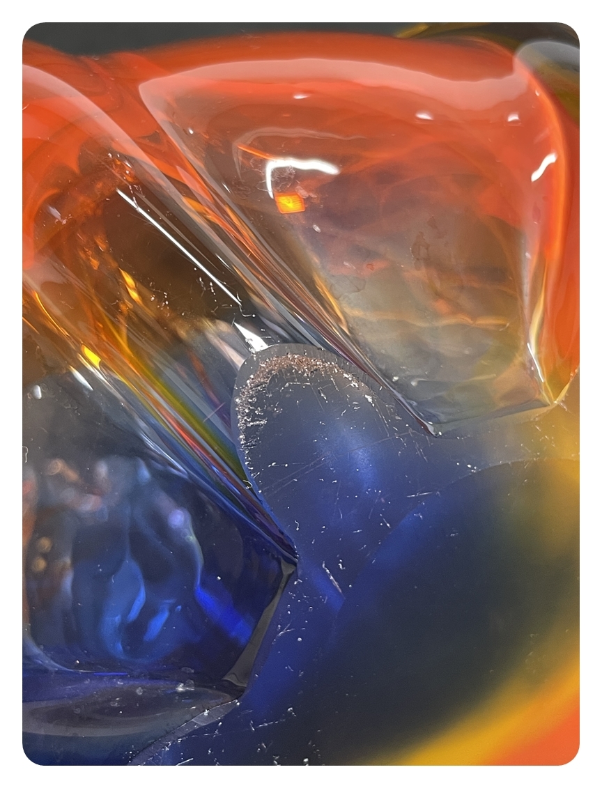 ● コレクター必見 ガラス製 フラワーベース 花瓶 花入 高さ約19cm 工芸ガラス インテリア 飾り 置物 コレクション ma815_画像7