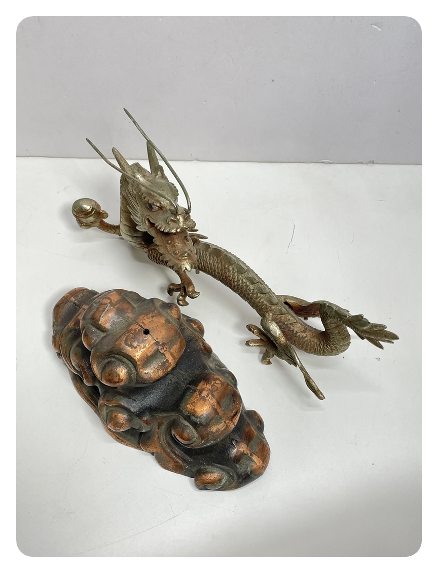 ● コレクター必見 鉄製 ドラゴン 龍 オブジェ 雲に乗った龍 金属工芸 飾り インテリア 雑貨 コレクション ma852_画像7