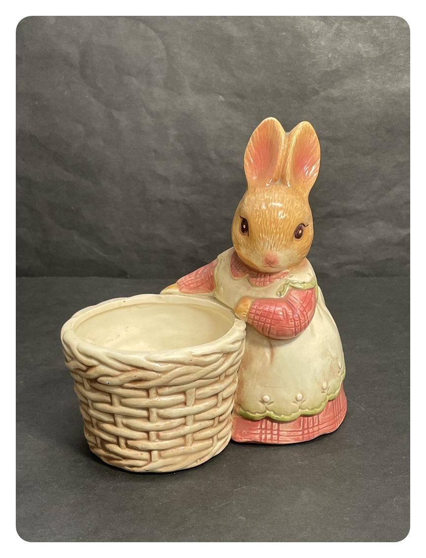 ● コレクター必見 陶器製 ウサギ うさぎ プランター 花入 小物入れ オブジェ 飾り 雑貨 置物 インテリア コレクション ma907_画像1