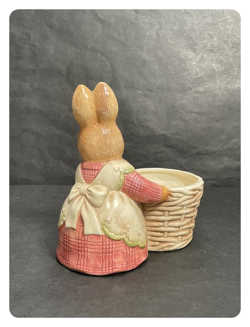 ● コレクター必見 陶器製 ウサギ うさぎ プランター 花入 小物入れ オブジェ 飾り 雑貨 置物 インテリア コレクション ma907_画像4