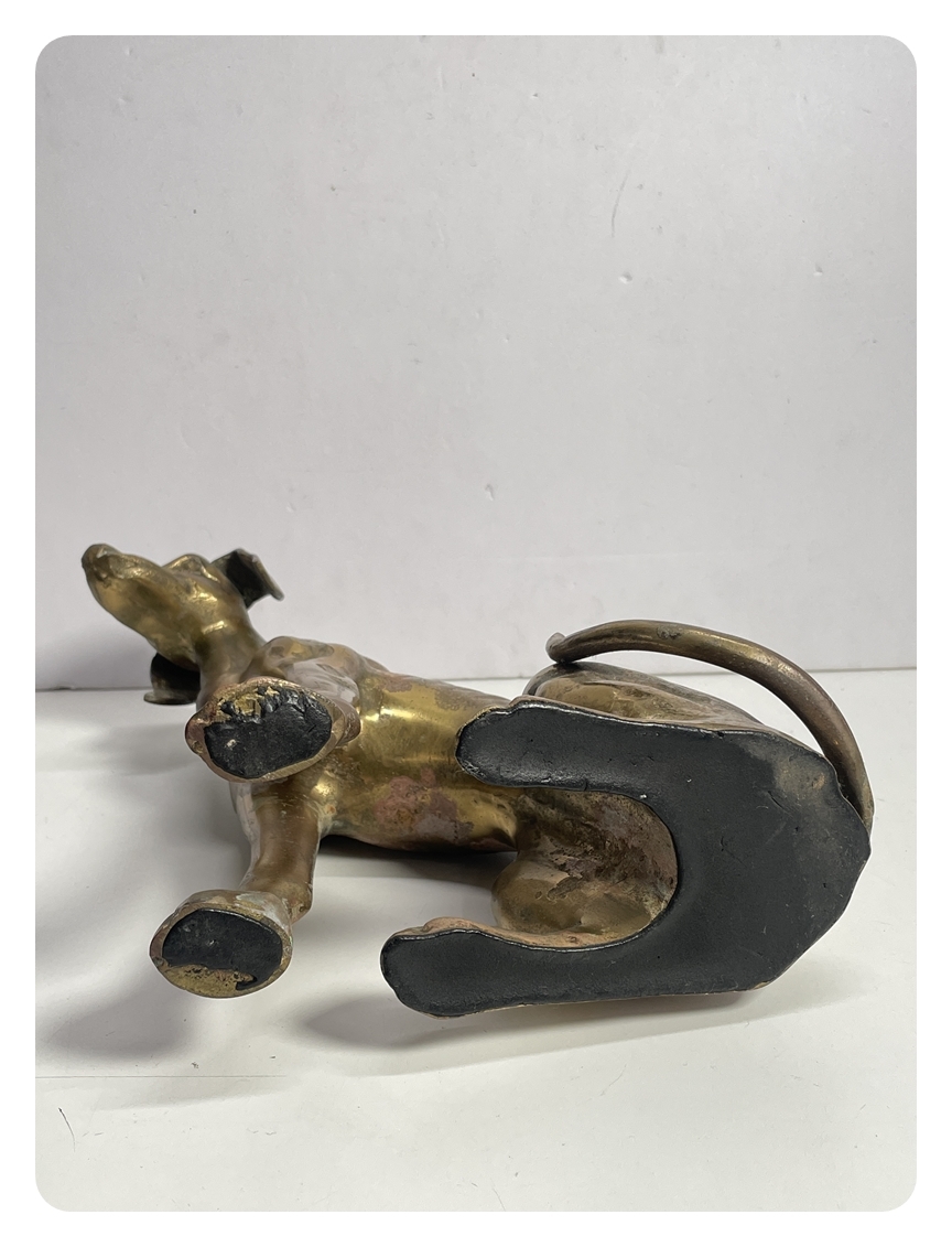 ● コレクター必見 真鍮製 犬 イヌ オブジェ インテリア 雑貨 ディスプレイ 高さ約28cm 置物 コレクション 金属 ma959_画像9