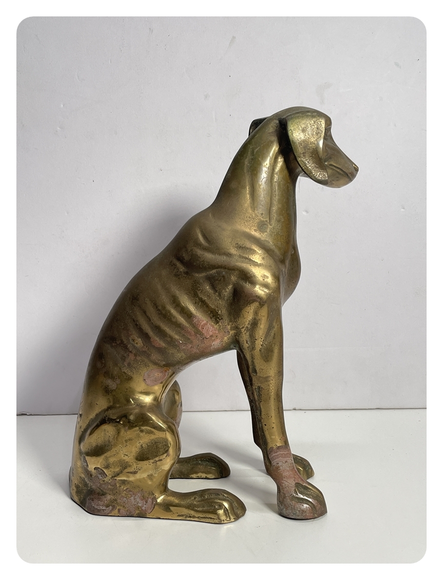 ● コレクター必見 真鍮製 犬 イヌ オブジェ インテリア 雑貨 ディスプレイ 高さ約28cm 置物 コレクション 金属 ma959_画像6