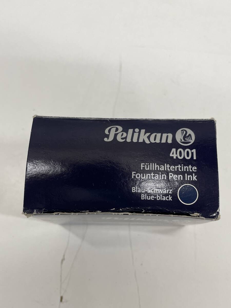 ★コレクター必見 Pelican 4001 ペリカン ボトルインク ブルーブラック ペン インク ガラス瓶 筆記用具 M185_画像4