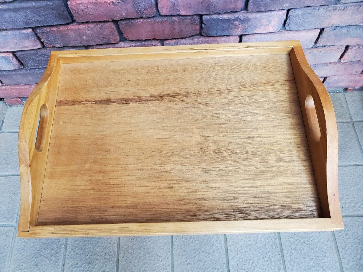 新品  木製 サイドテーブル　ガーデニング　トレー　お盆　リゾート風　ボタニカル