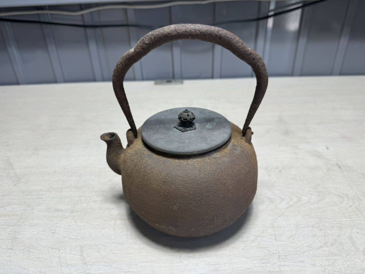龍文堂造 鉄瓶 茶道具 煎茶道具 時代物 現状品_画像2