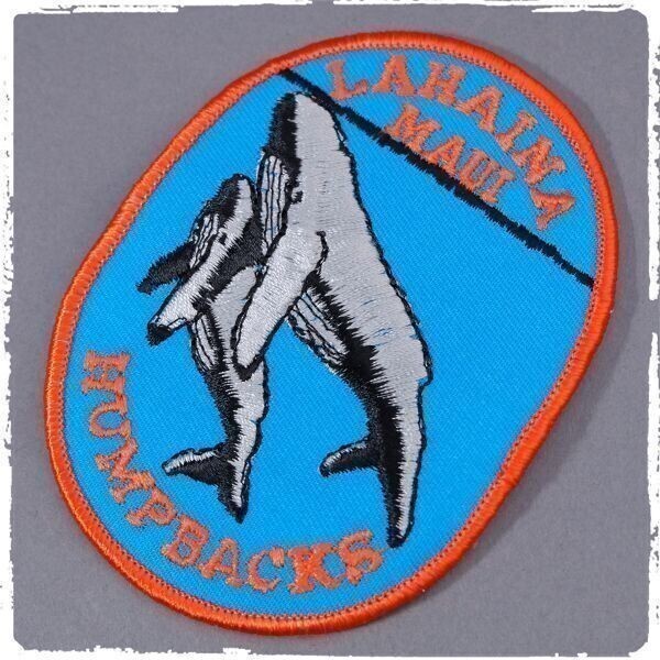 AU12 LAHAINA MAUI HUMPBACKS ビンテージ ワッペン パッチ ロゴ エンブレム 米国 輸入雑貨 ホエール クジラ 刺繍 スーベニア_画像1